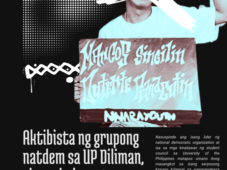 Aktibista ng grupong natdem sa UP Diliman, sinuspinde matapos masangkot umano sa kasong rape