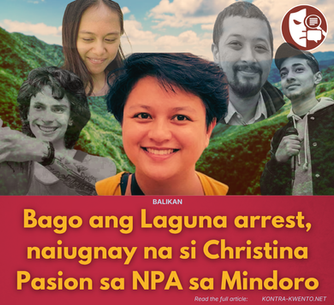 BALIKAN | Bago ang Laguna arrest, naiugnay na si Christina Pasion sa NPA sa Mindoro