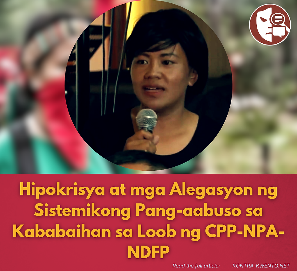 Hipokrisya at mga Alegasyon ng Sistemikong Pang-aabuso sa Kababaihan sa Loob ng CPP-NPA-NDFP