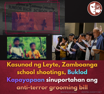 Kasunod ng Leyte, Zamboanga school shootings, Buklod Kapayapaan sinuportahan ang anti-terror grooming bill