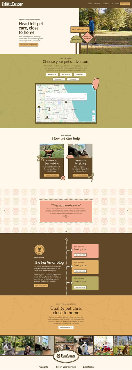 FurAmor homepage design.