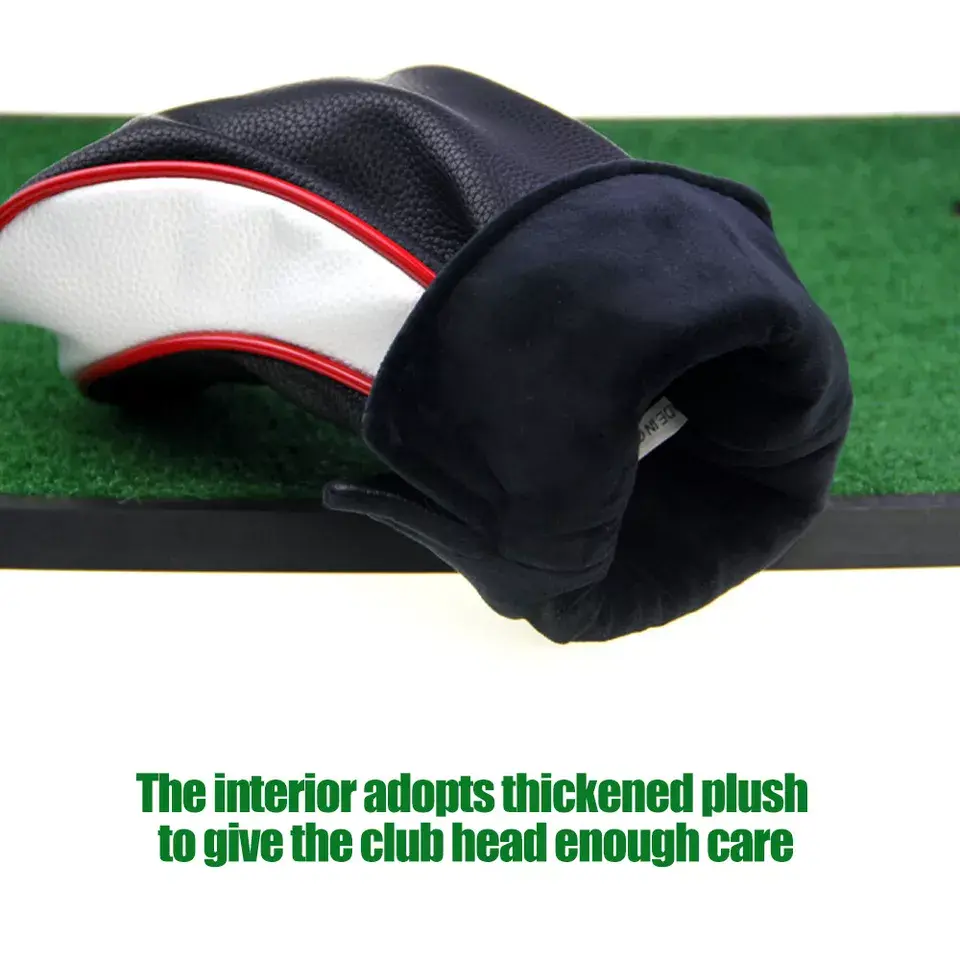 Thumbnail: 3PCS USA Flag Golf Club Head Covers for Driver Fairway Woods Premium Leather