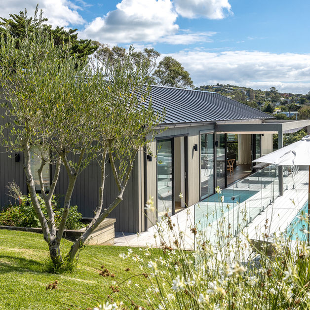 Waiheke Island Interior Design, Abode Cladding, Pool Design