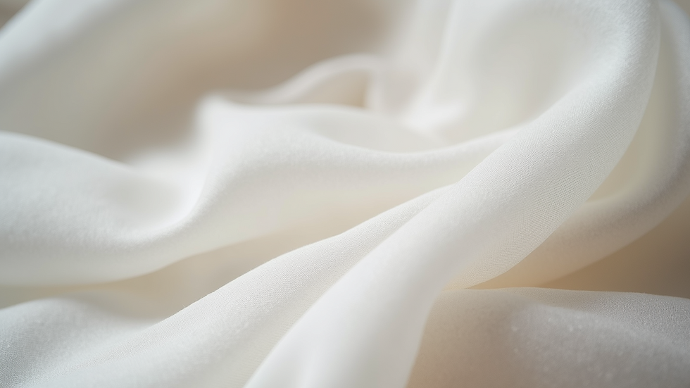 Close-up view of a wedding dress fabric swatch