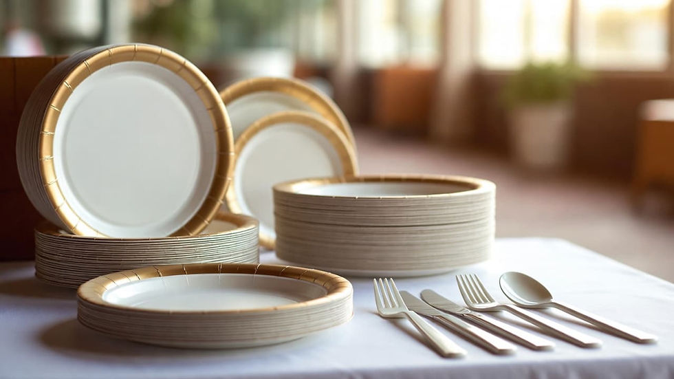 modern disposable tableware setup for an elegant event Target Keyword disposable tableware Secondary Keywords disposable dinnerware, event tableware