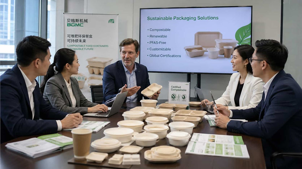 International business partnership in compostable packaging industry