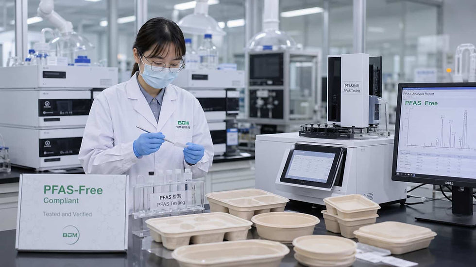 PFAS-free testing for compostable bagasse tableware products