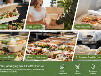 Bagasse food containers used in restaurants food delivery catering airlines and supermarkets