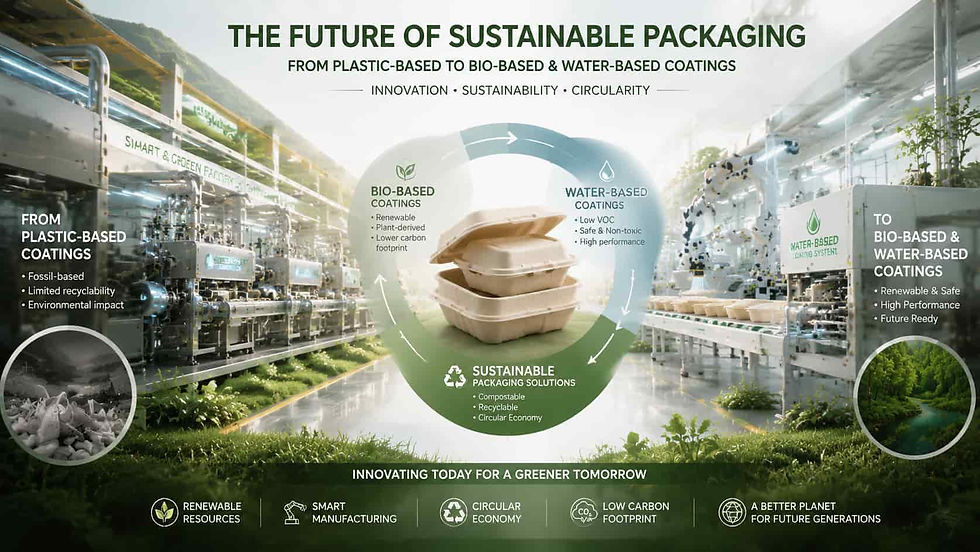 Future trend of food packaging industry shifting toward bio based and water based coating systems