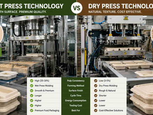 Comparison between wet press and dry press bagasse tableware manufacturing technologies