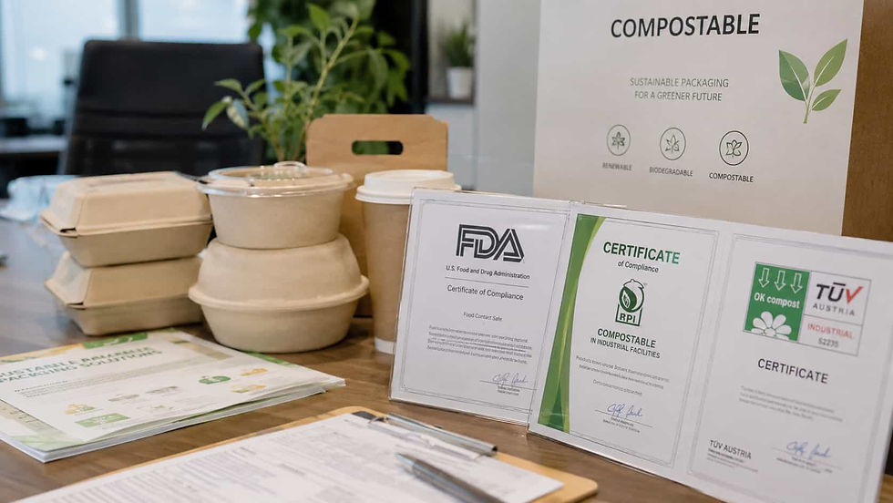 Verification of food packaging certifications and compliance