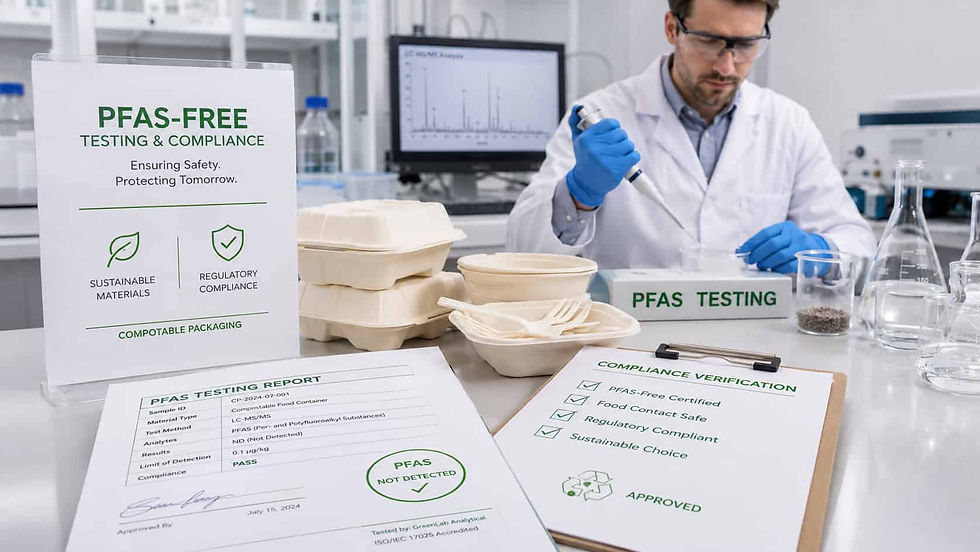 FDA food-contact compliance testing for compostable food packaging