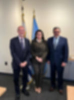 Hon. Luis Gallo, with the Ambassador of Uruguay, Mrs. Ana Jiménez de la Hoz, and the WHO Director, Mr. Werner Obermeyer