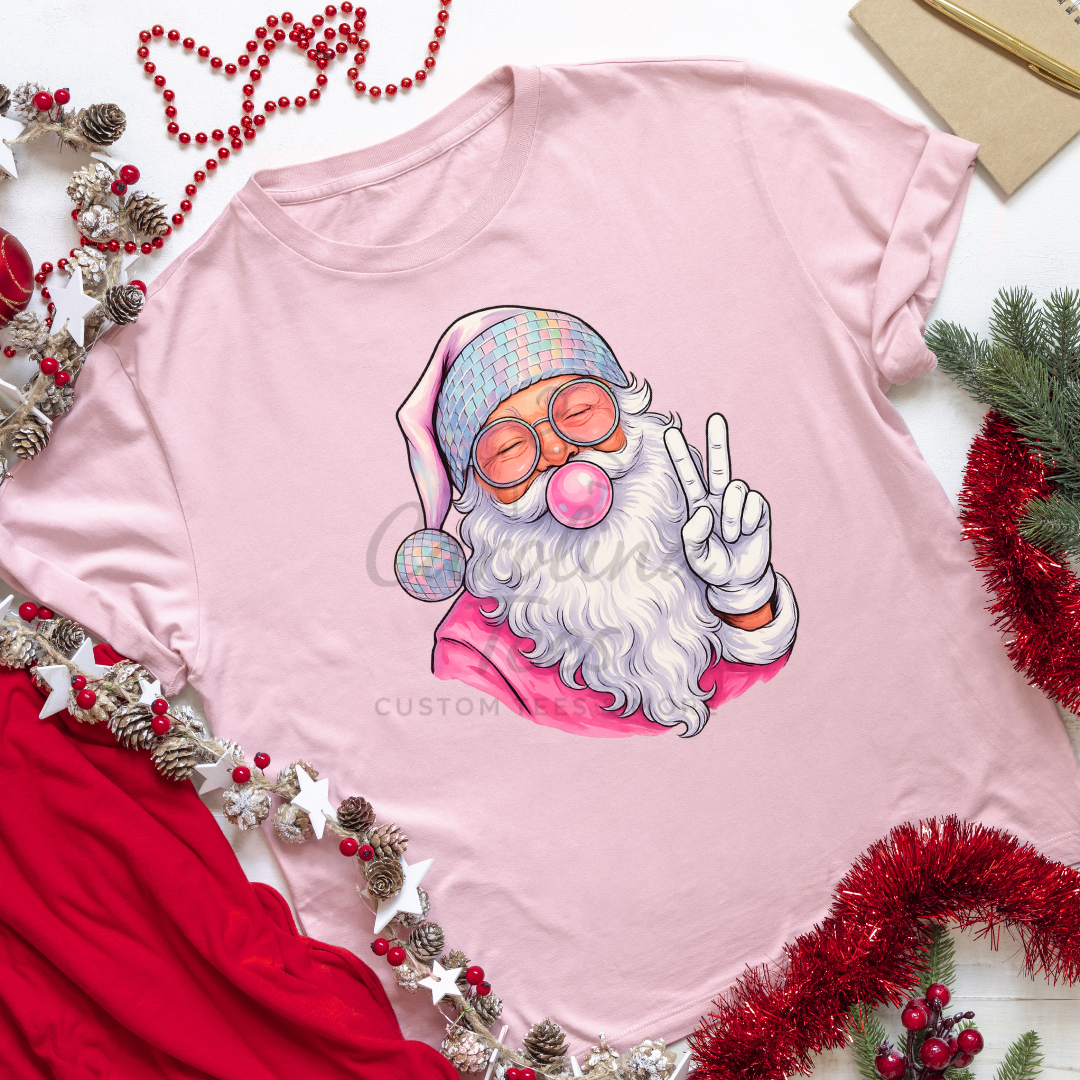 Peace & Merry Vibes Santa Tee