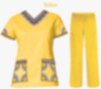 Dashiki Scrubs--Yellow