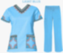 Dashiki Scrubs--Light Blue