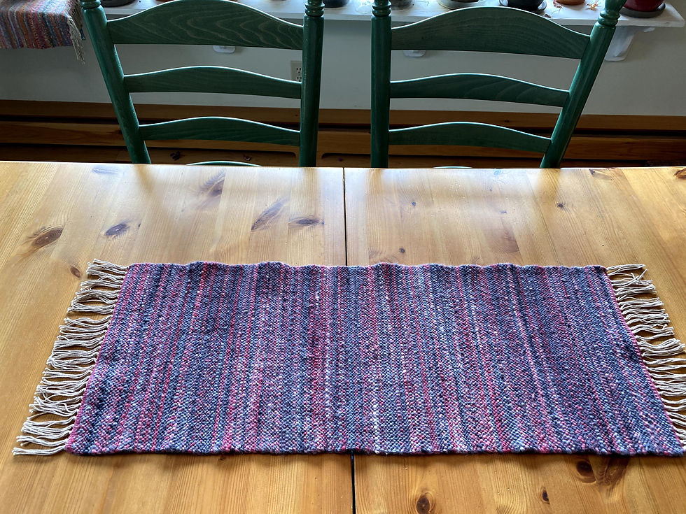 Thumbnail: OSU Red & Grey Handwoven and Handspun Table Runner (32" x 12)")
