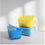 Thumbnail: IKEA Box with Lid, Set of 3, Yellow/Blue