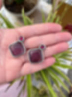 Kanak Studs - multicolor square silver-look-alike stud earrings with artificial stones, handcrafted for bold everyday style