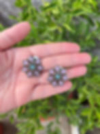 Saanjh Floral Earrings - oxidized silver floral stud earrings with multicolor artificial stones, handcrafted in India