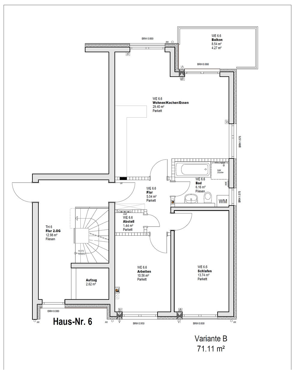 2.Obergeschoss - WE 6.6 Variante B