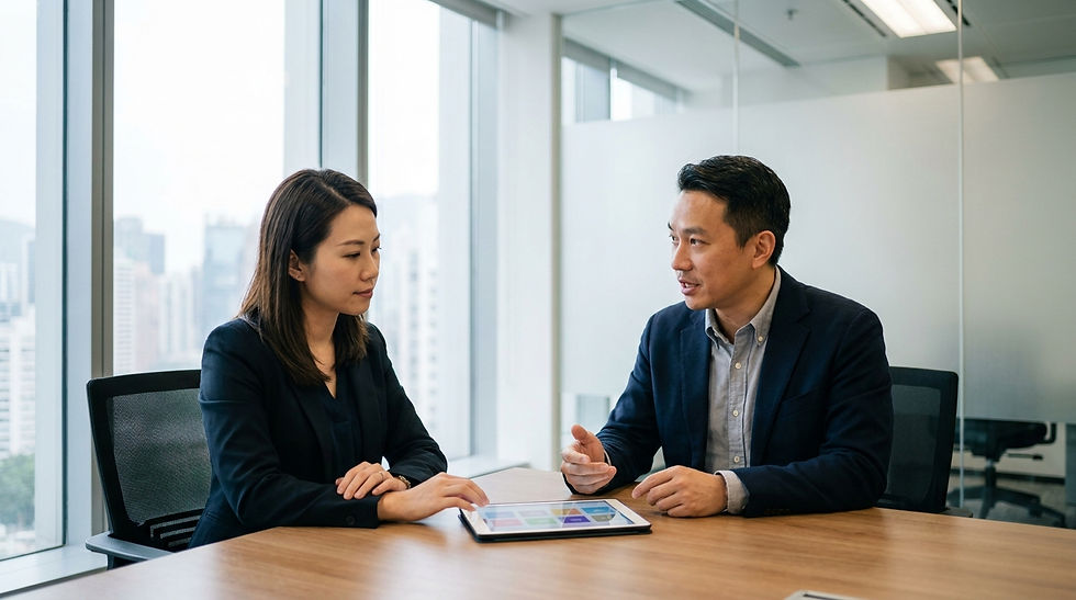 AI廣告製作服務比較 — 香港企業代表與製作公司會面評估合作方案