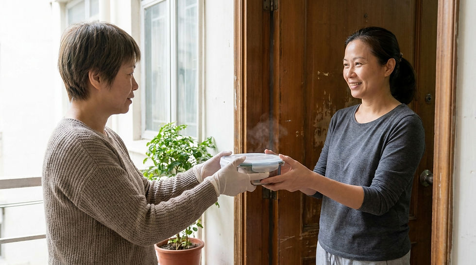 如何支持身邊喪親的親友 香港 — 朋友送上一份飯盒表達關心