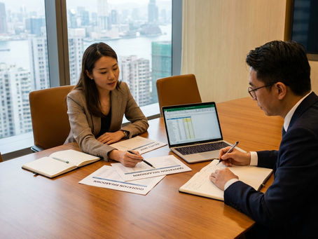 香港影片製作報價 — 企業客戶與製作公司業務代表進行項目費用結構洽談