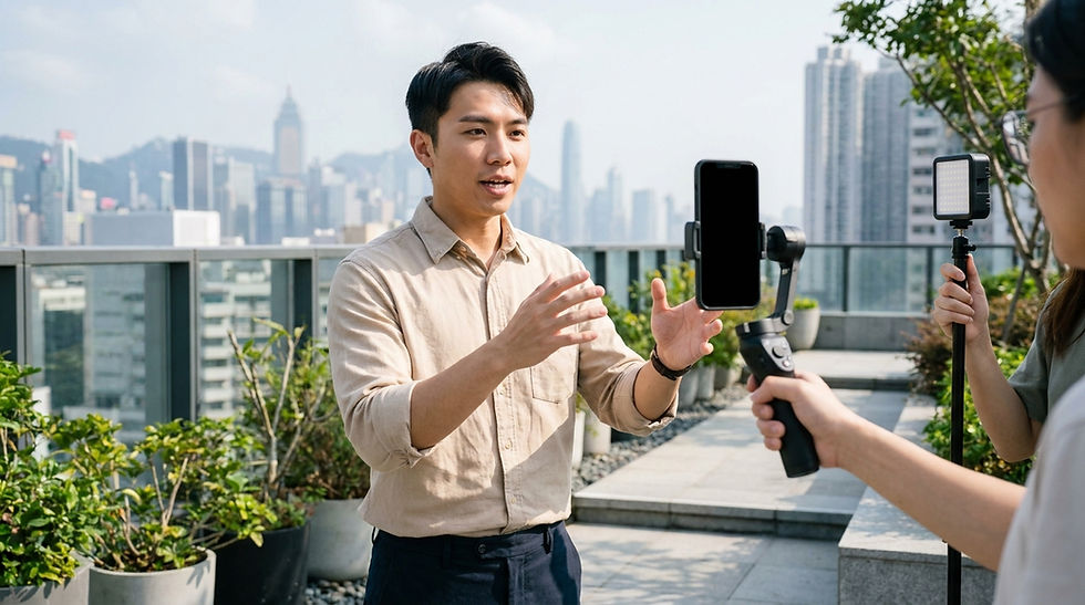 YouTube短片製作 — 香港品牌YouTube Shorts豎向影片製作拍攝現場