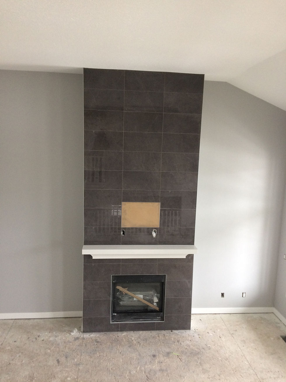 12ft fireplace with TV mount