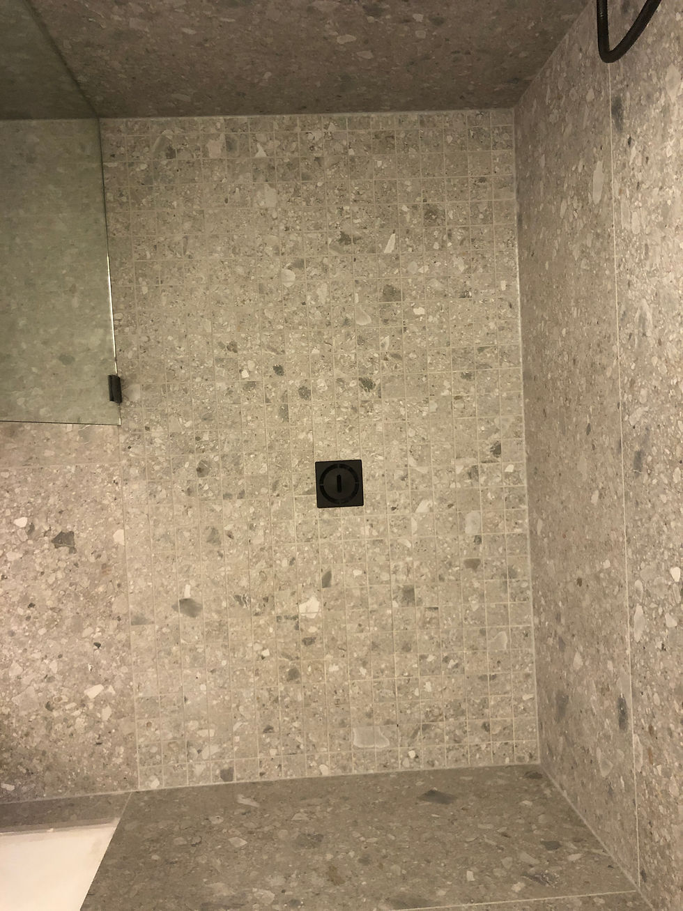 Curbless custom shower