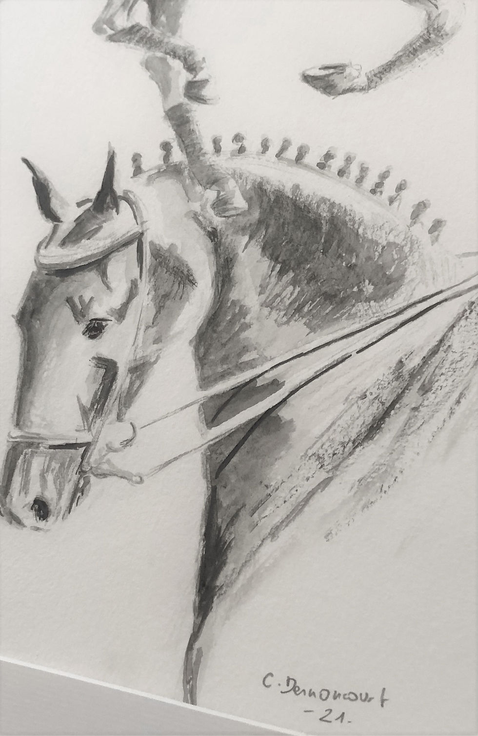Etude de chevaux - Aquarelle sur Canson