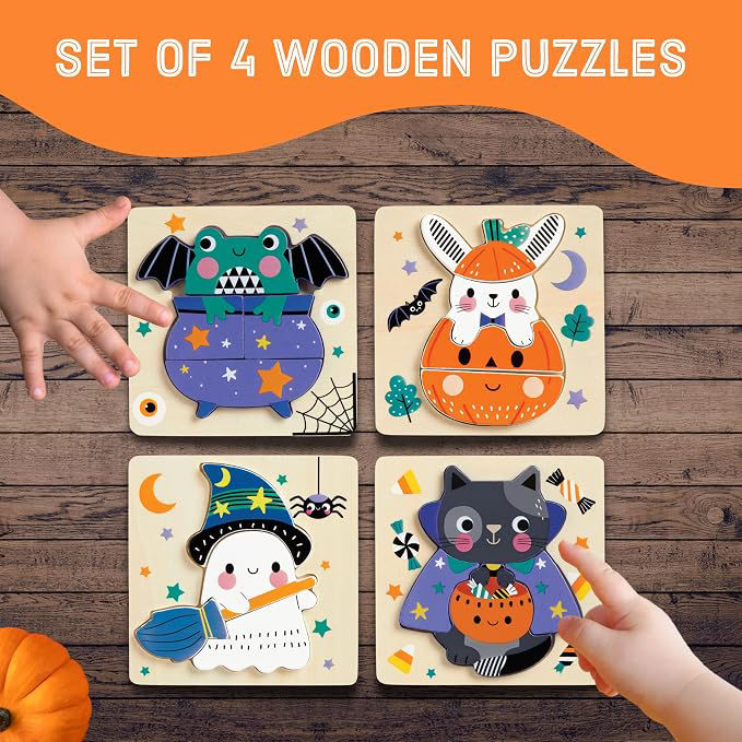 Thumbnail: Spooky Friends Wooden Puzzles