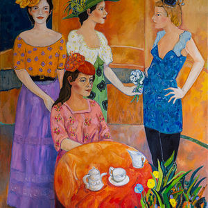 Tè al Royal Ascot -  2024 - olio su tela - 140 x 120 cm.