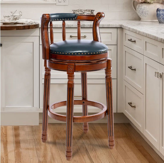 Luxury Wooden 360° Swivel Bar Stool