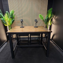 Fort Lauderdale Podcast Studio for rent. Seats 2 with Table