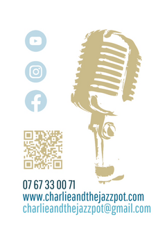Verso de la carte de visite de Charlie & The Jazz Pot