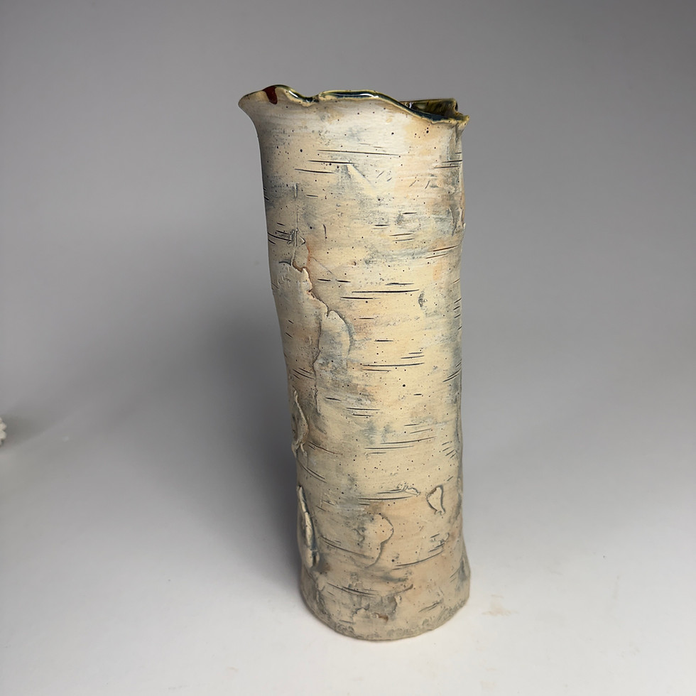 Thumbnail: 9 1/2” Birch Bark Vase Stoneware