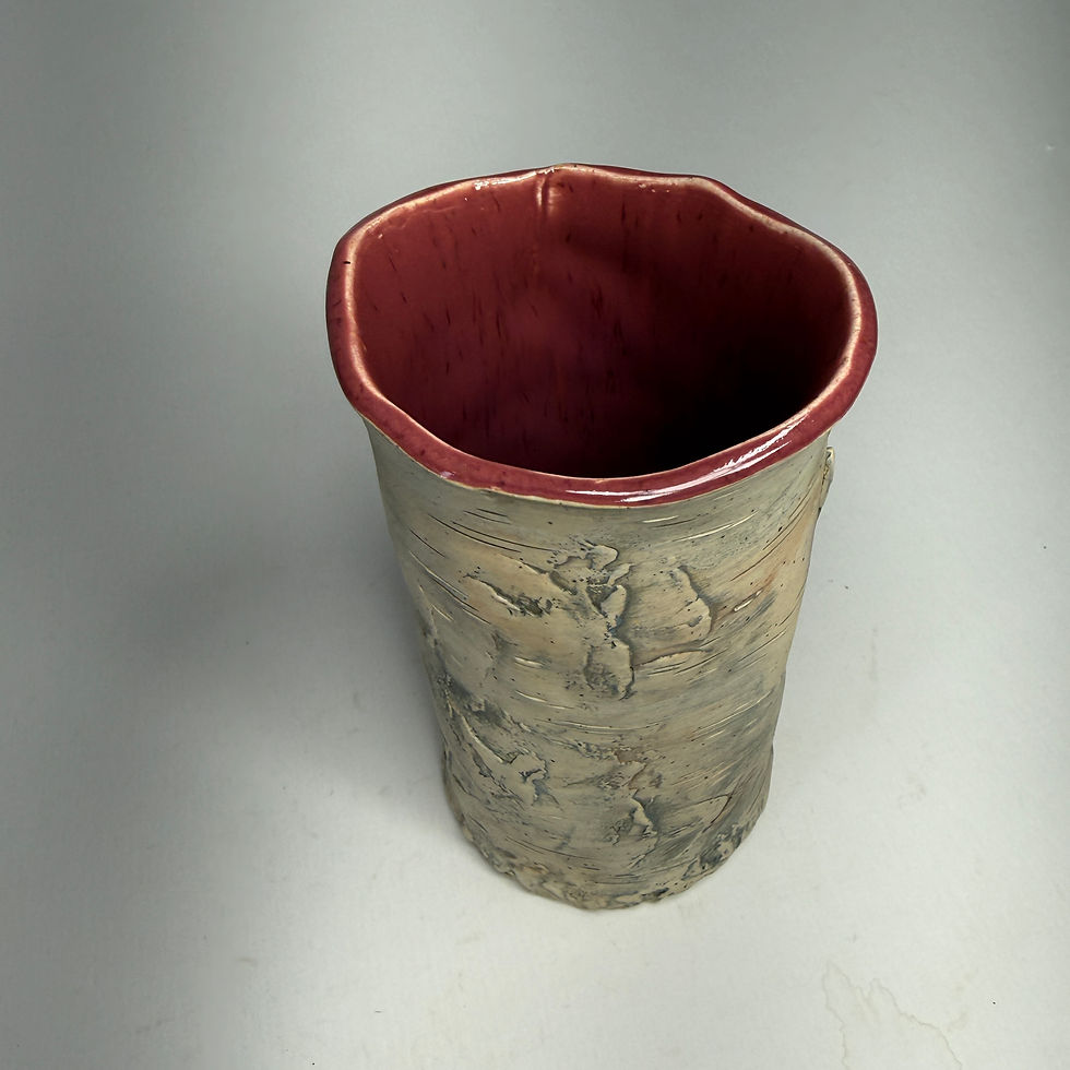 Thumbnail: 7" Birch Bark Stoneware Vase