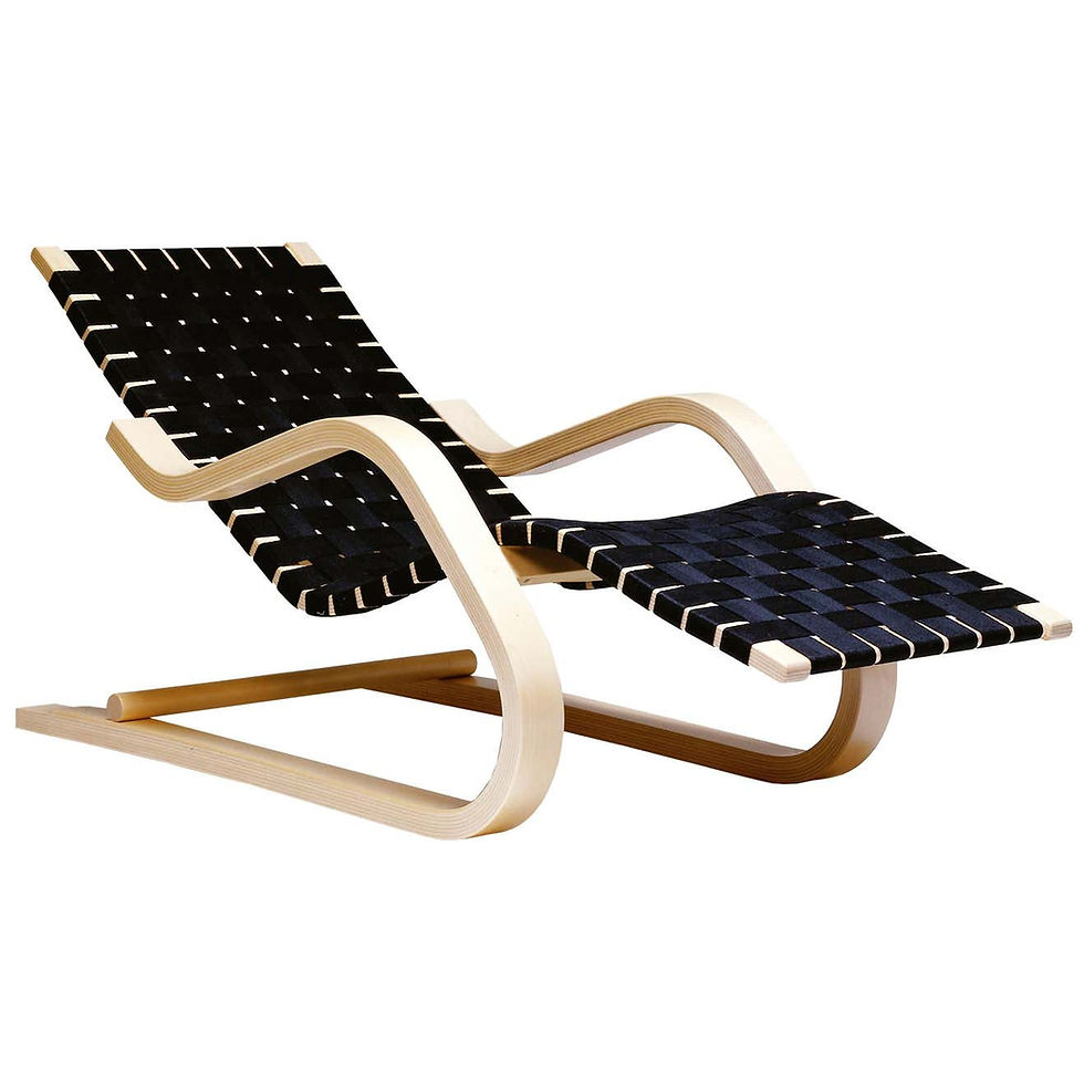Lounge Chair 43 by Alvar Aalto for Artek two enlighten black clean