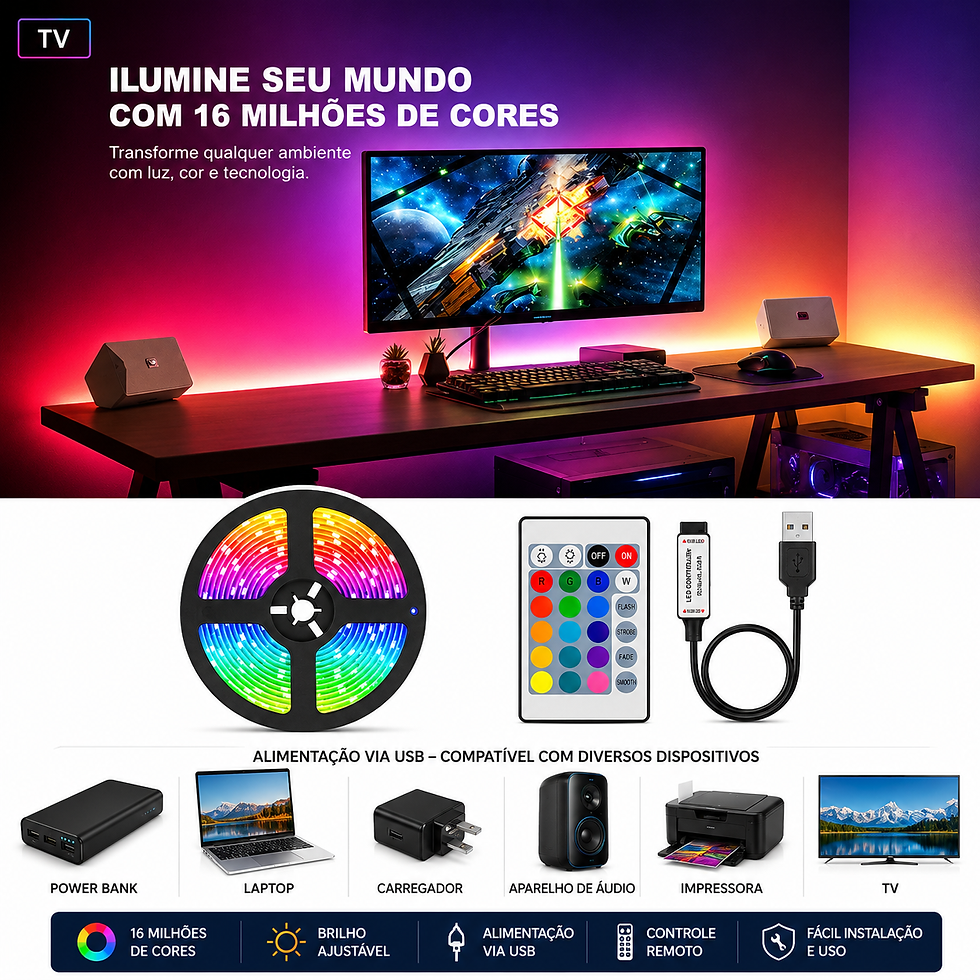 Miniatura: Zyntra™ Smart LED RGB WiFi – 16 Milhões de Cores