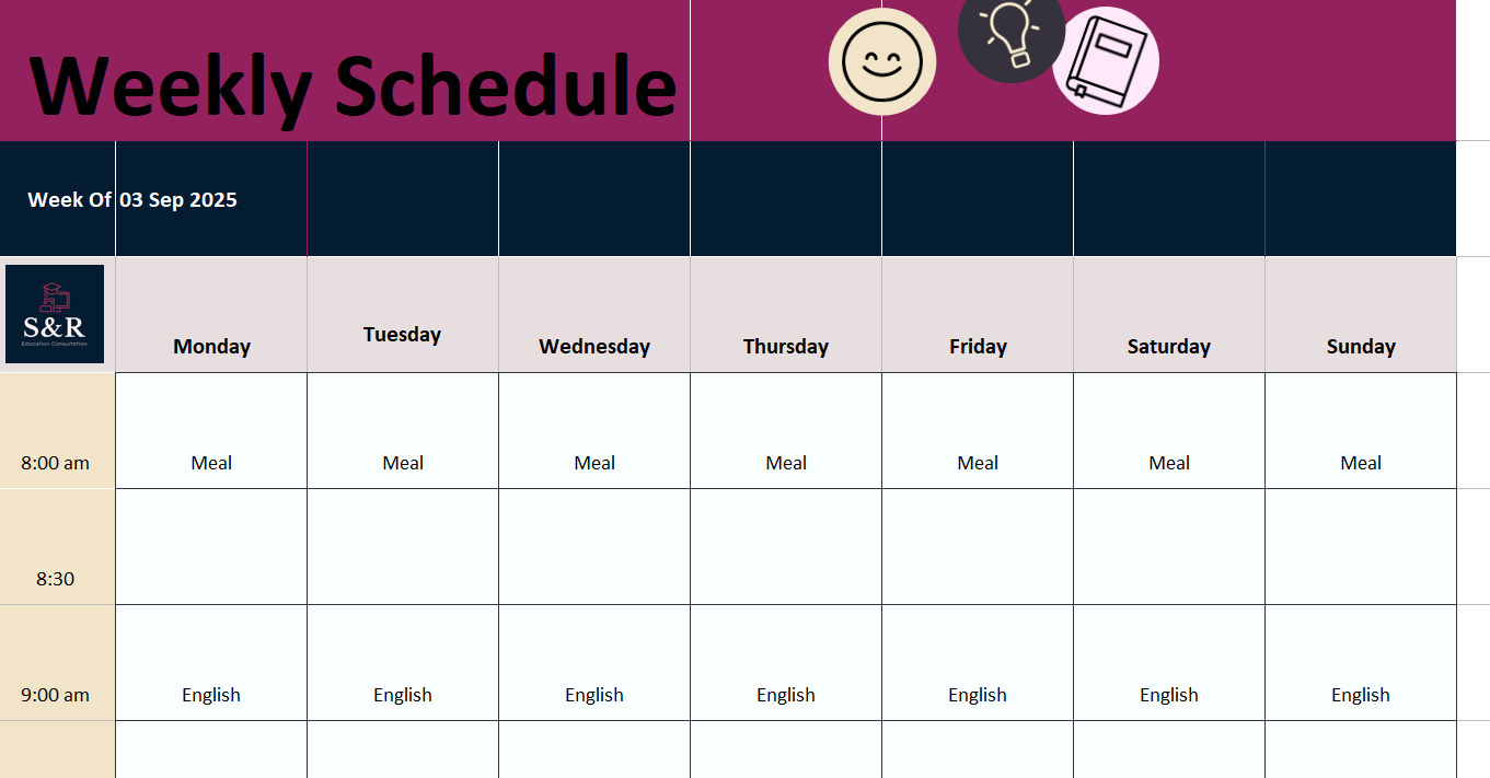 Weekly Schedule/Tracker