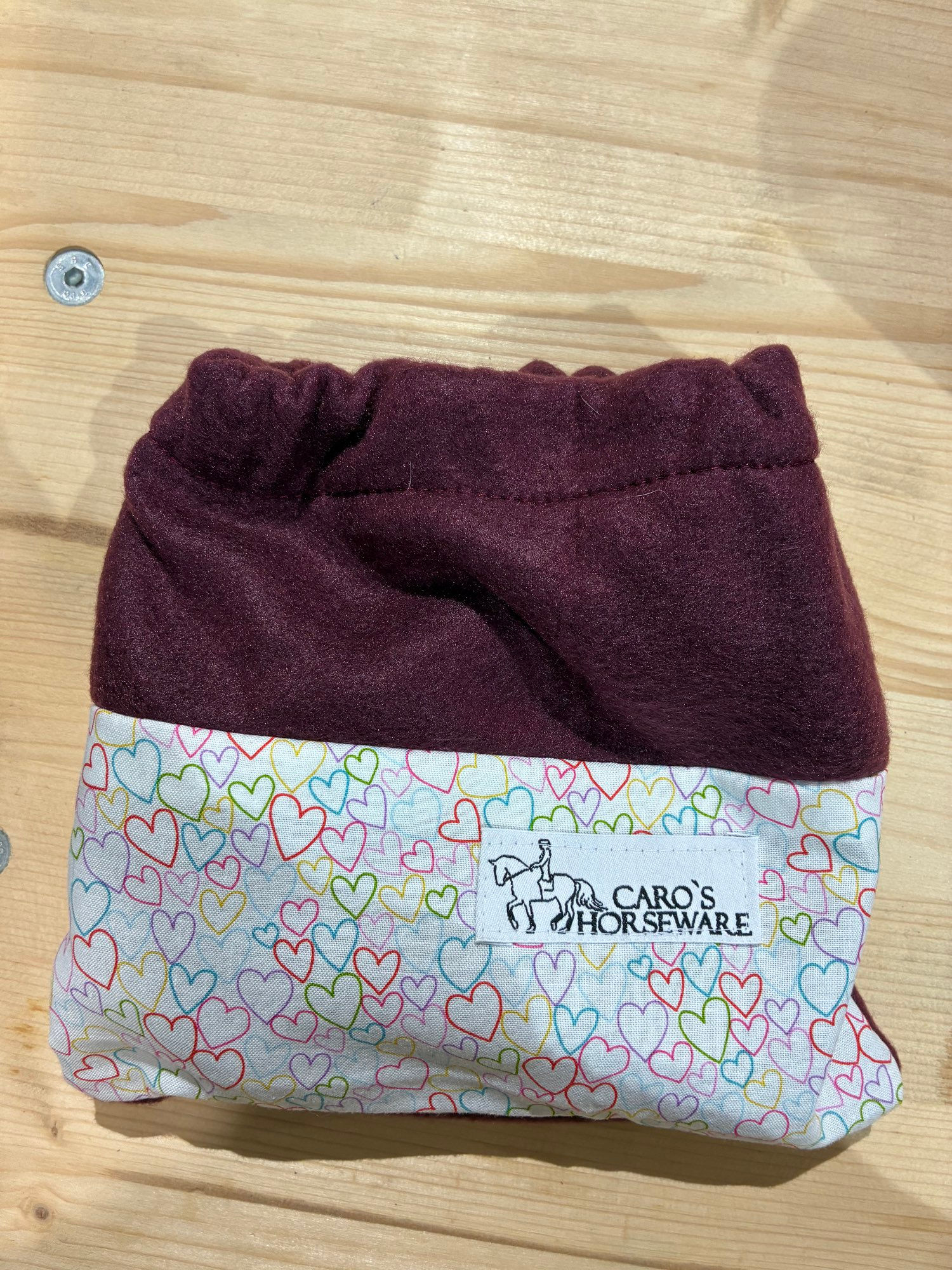 Steigbügelschoner - bunte Herzchen