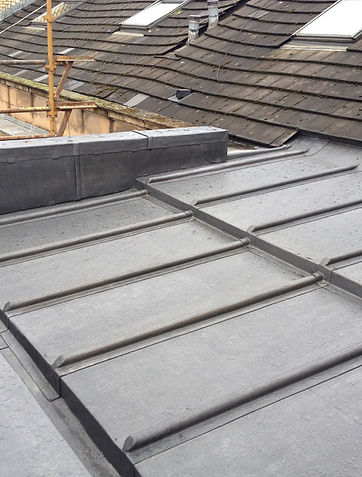 Lead flat roof with cladding and capping in Glasgow