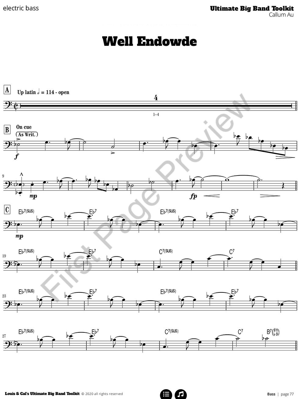 Thumbnail: Bass - Ultimate Big Band Toolkit (eBook, PDFs & mp3s)