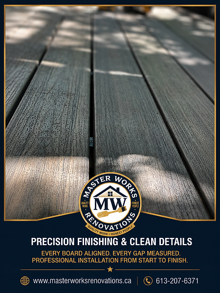 Final installation photo of the beautiful composite deck installation. Another satisfied client.