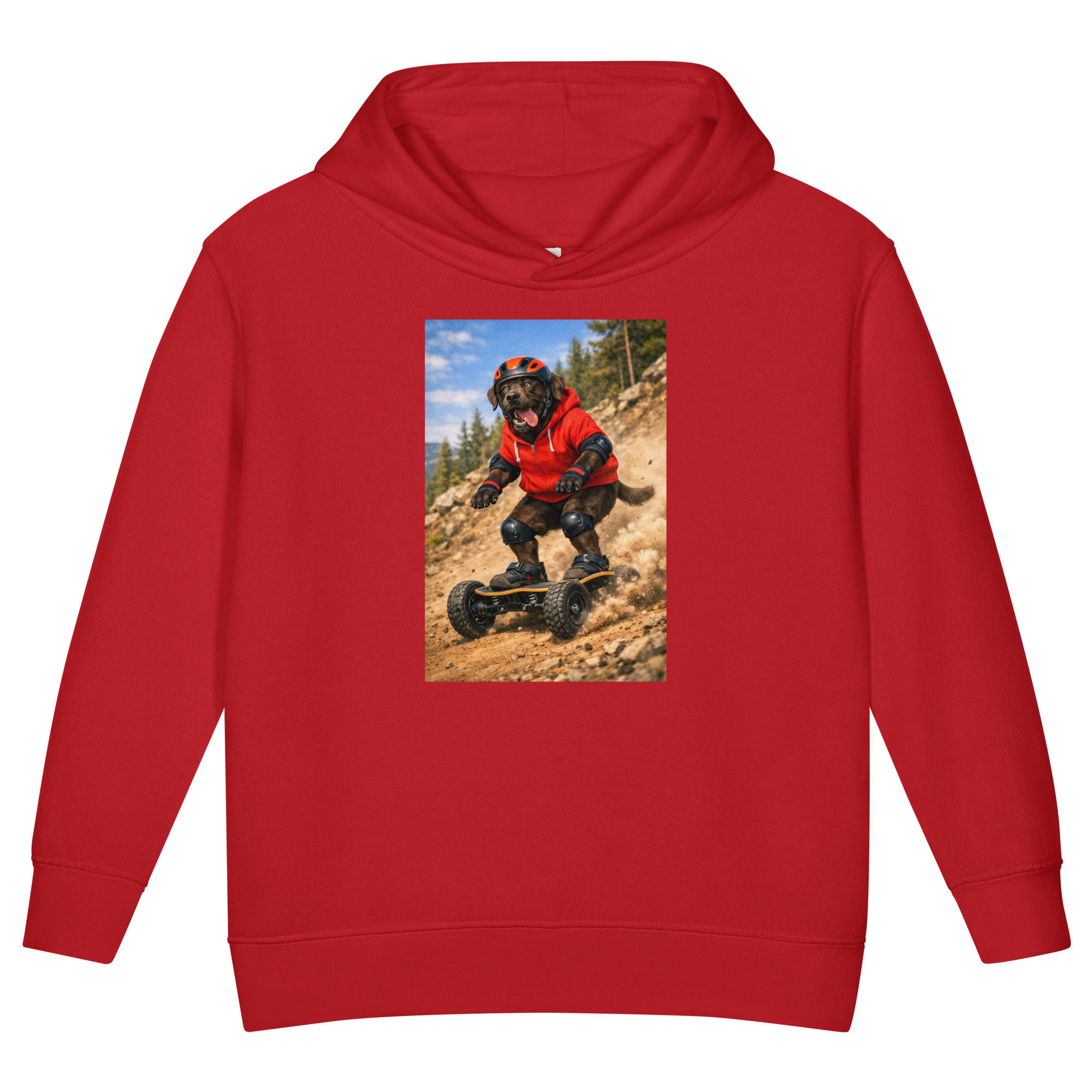 Chocolate Lab Retriever - Mountain Boarding - Toddler Pullover Fleece Hoodie