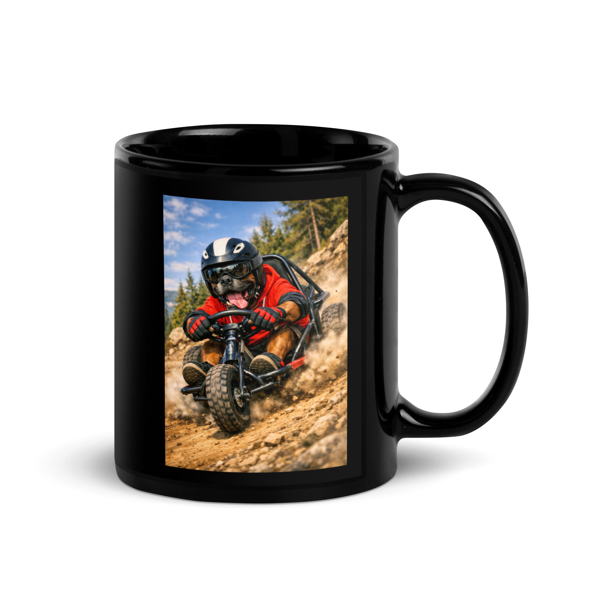 Boxer - Mountain Kart - Black Glossy Mug