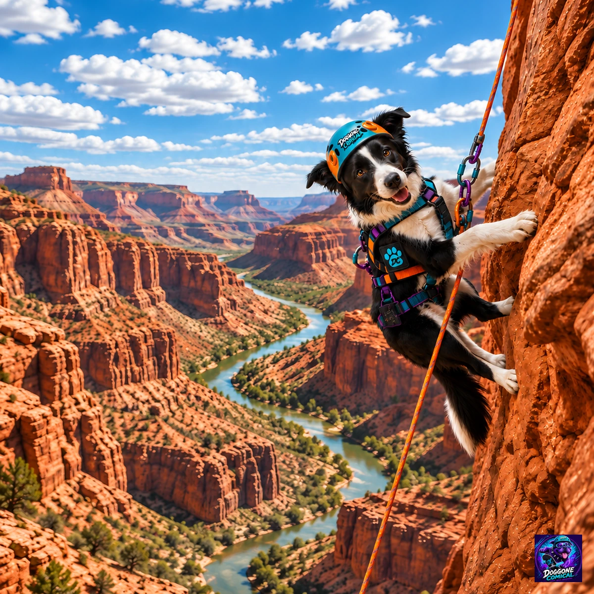 Border Collie — Abseiling