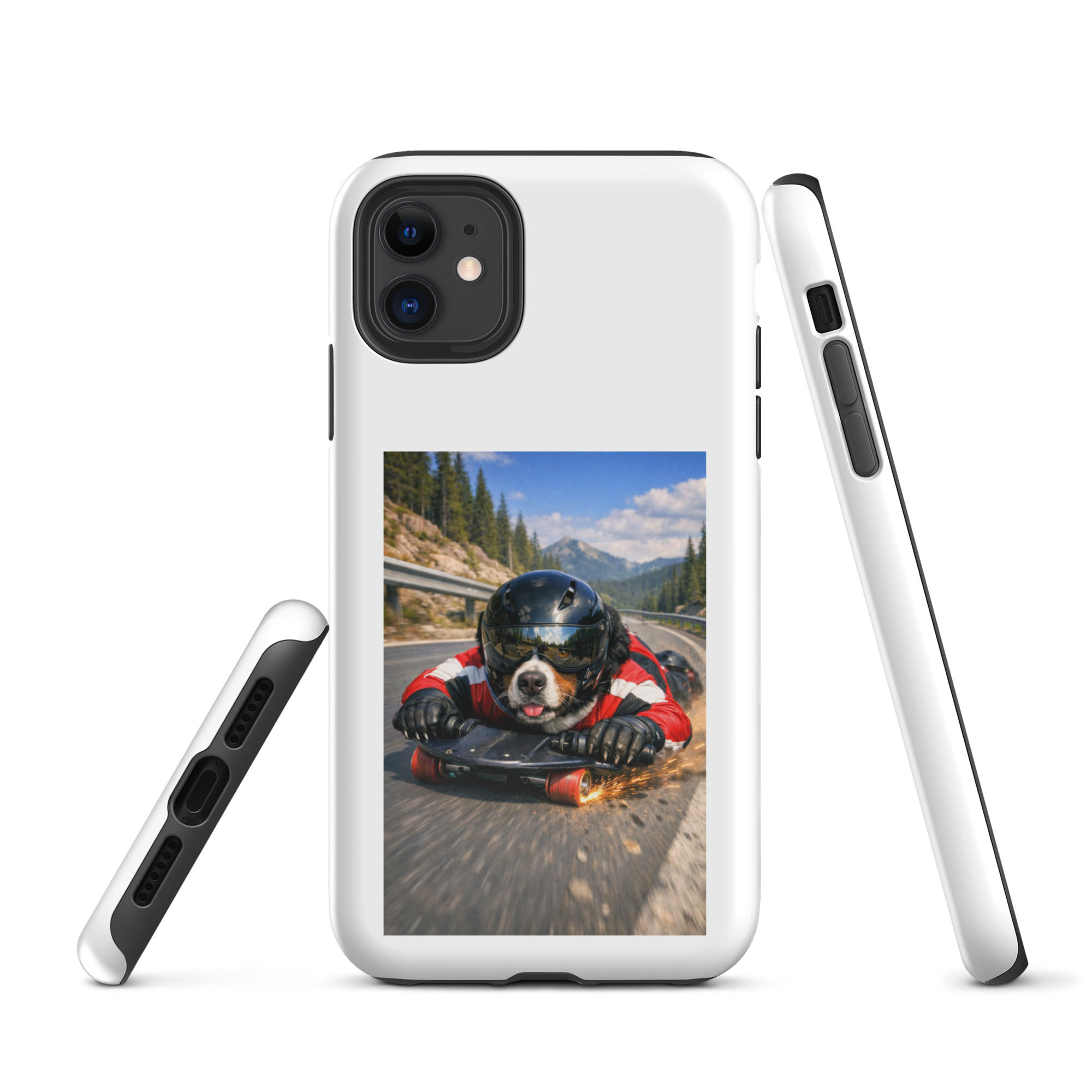 Bernese Mountain Dog - Street Luge Rider - Tough Case for iPhone
